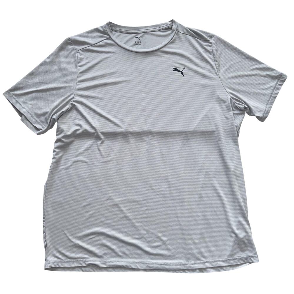 PUMA DRY FIT ATHLETIC T SHIRT MENS XXL GRAY RUNNING GYM ACTIVE